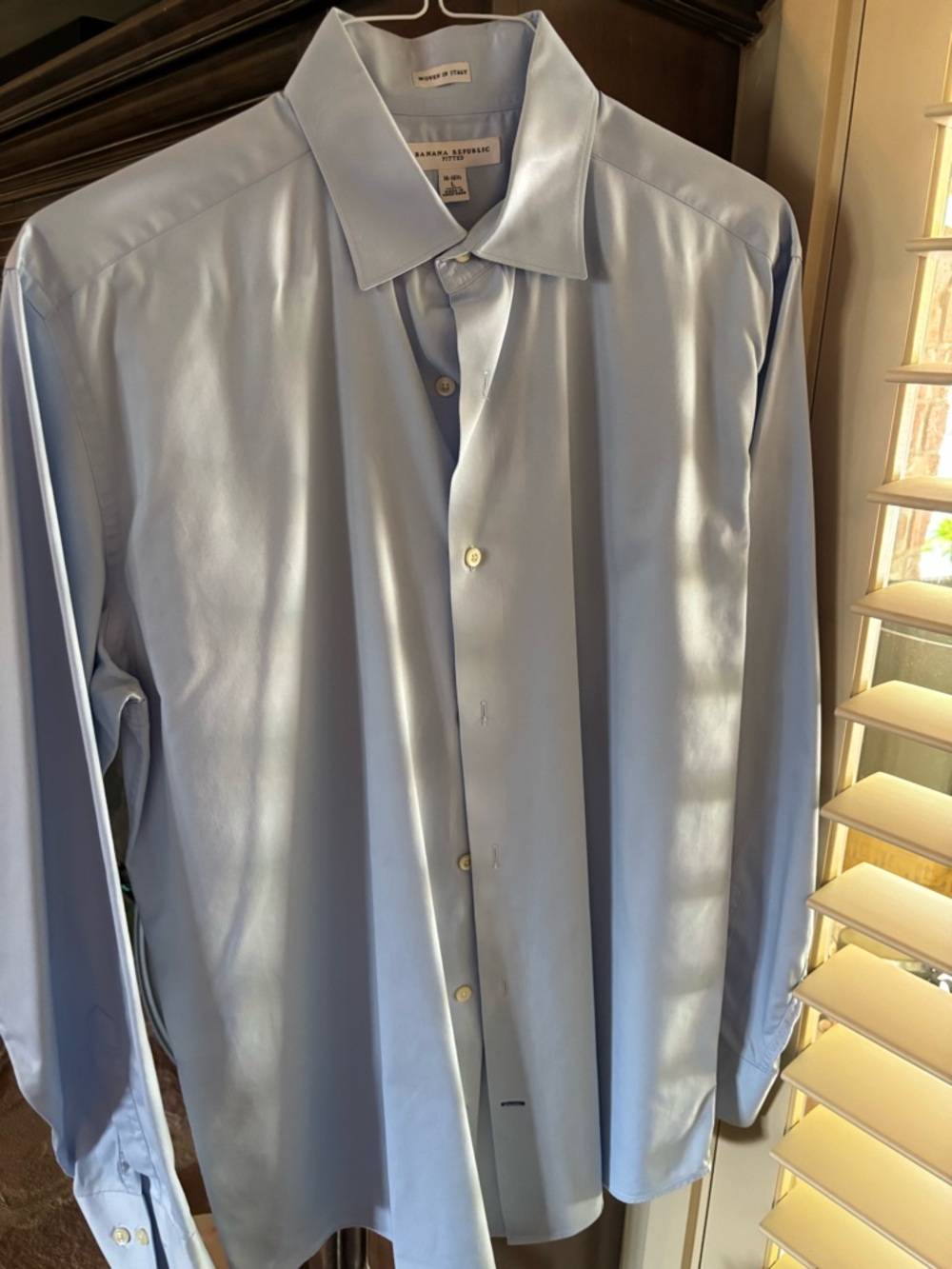 Banana Republic Men's Light Blue Dress Shirt. Still in dry cleaning plastic